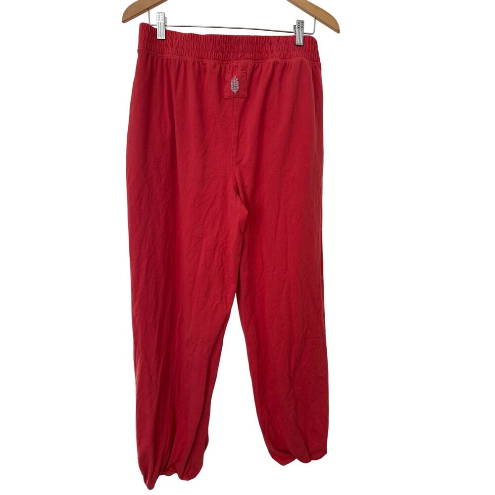 Free People Movement Red Coral High Waisted Joggers Lounge Wear W/Pockets-Medium - Picture 4 of 5